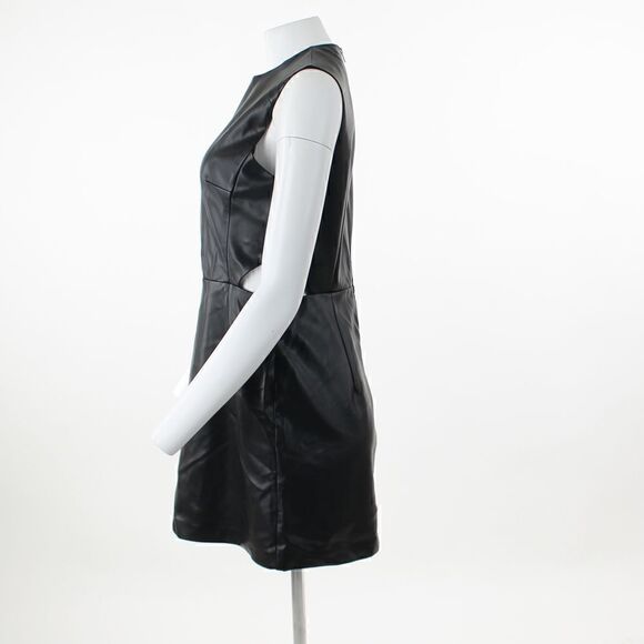 French Connection Crolenda PU Cutout Dress in Black - Picture 4 of 5